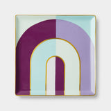 OCTAEVO Riviera Arch Ceramic Tray/Catchall, Gold accent, 6": Purple
