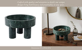 Decorative Bowl - Green Marble Modern Tripod Legs, 6 in.
