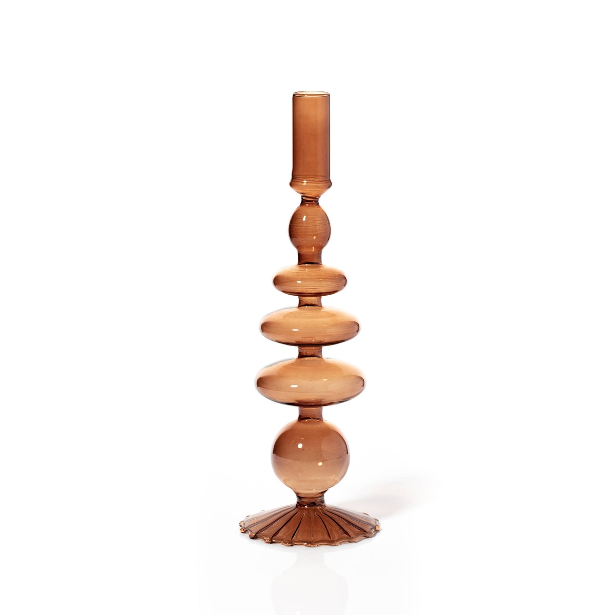 Champagne Colored Glass Taper Holder