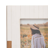 Resin Wood Casual Two-Tone Photo Frame - White, 4x6 in.
