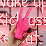 Original CandleHand "Peace" Candle - Lifesize & Full Detail: Pink