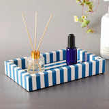 Blue Ivory Resin Inlay Vanity Tray 10x6 Guest Bathroom Decor: Blue White / 10x6