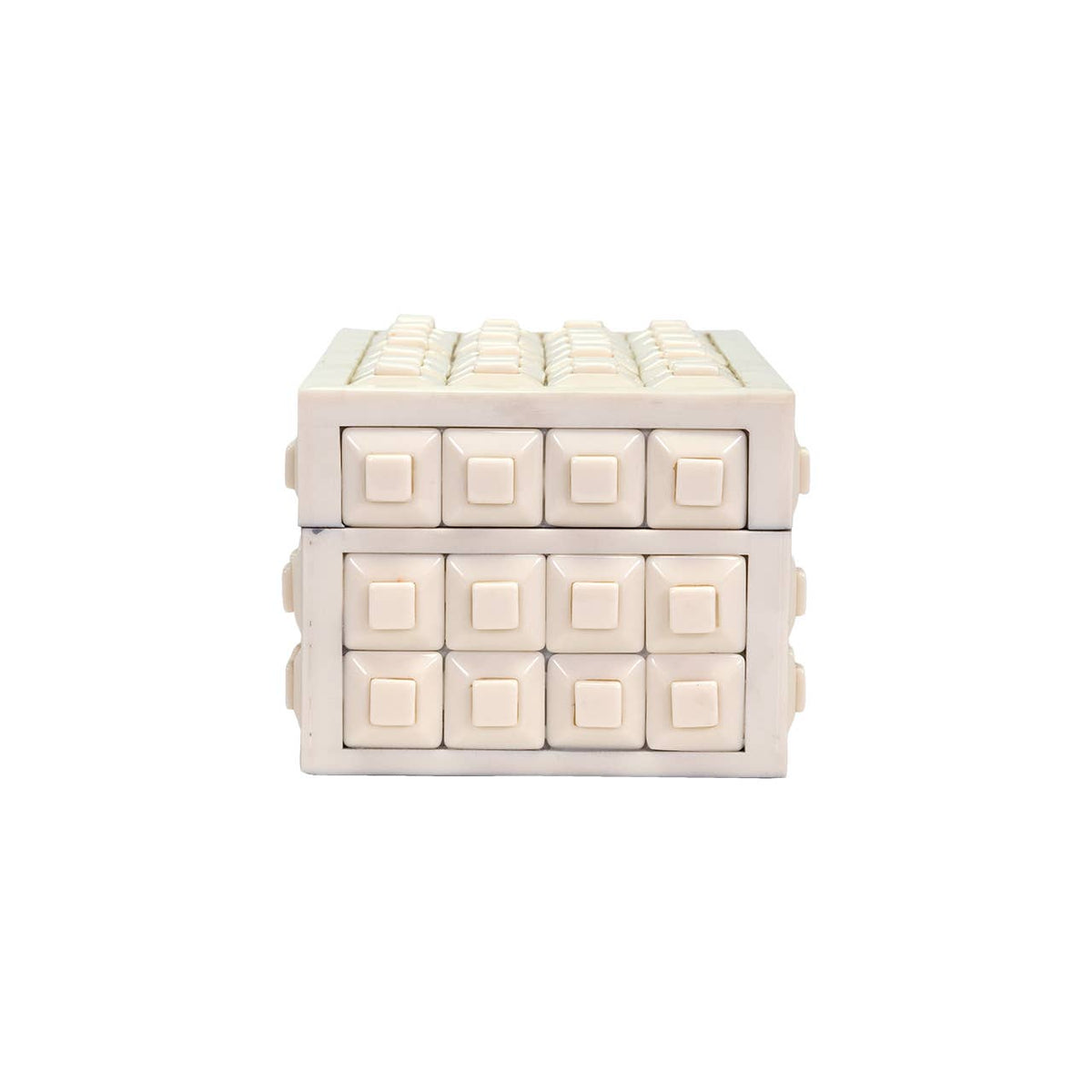 Cisco Beige Geometric Grid Box