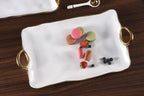 Golden Handles White Large Platter