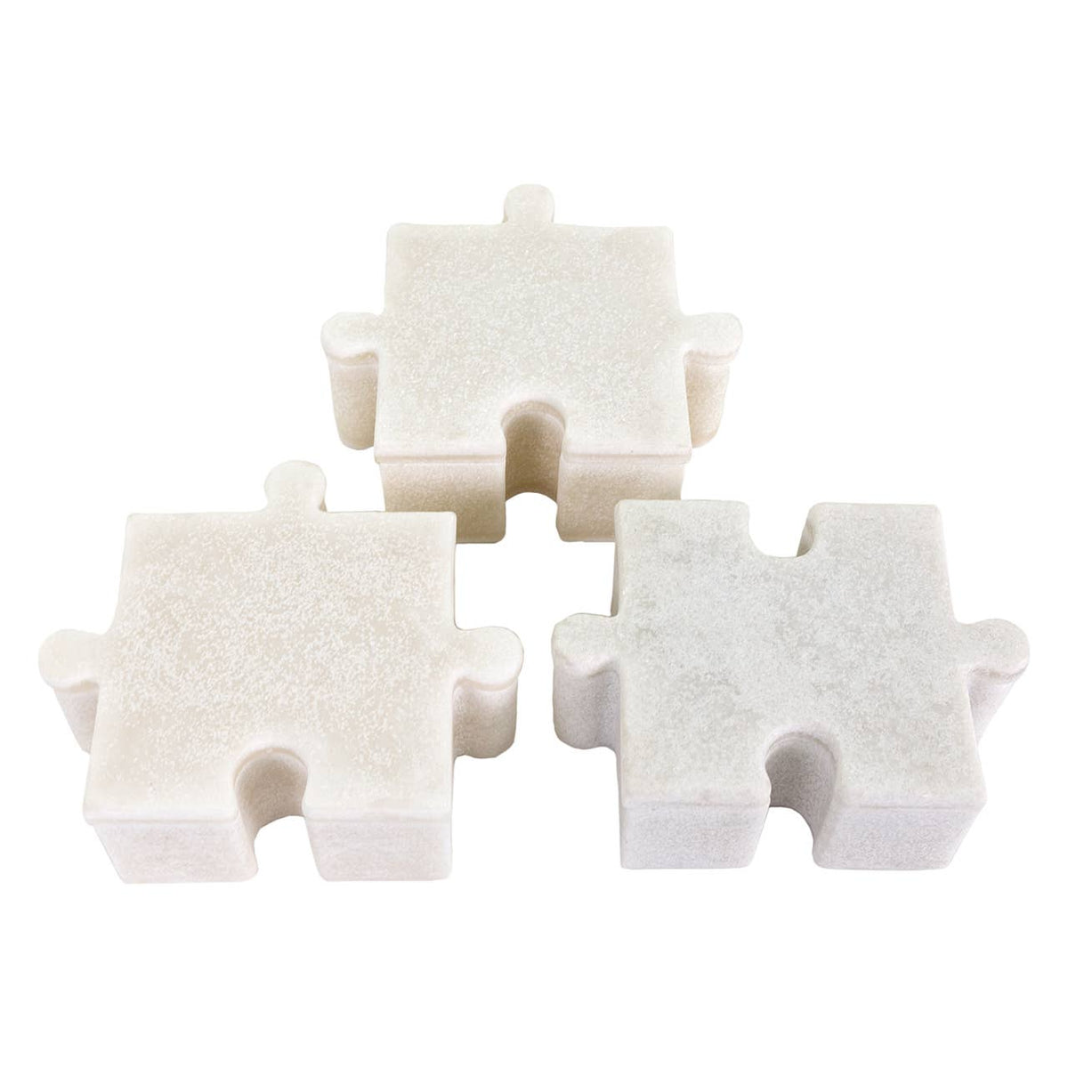 Bianco White Marble Puzzle Boxes, Set of 3