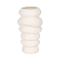 White Wavy Stacked Ripple Vase