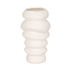 White Wavy Stacked Ripple Vase