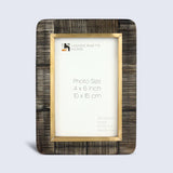 Horn Inlay Shagrin Picture Photo Frames Brown - Rounded Corners, 4x6 5x7: Brown / 5x7