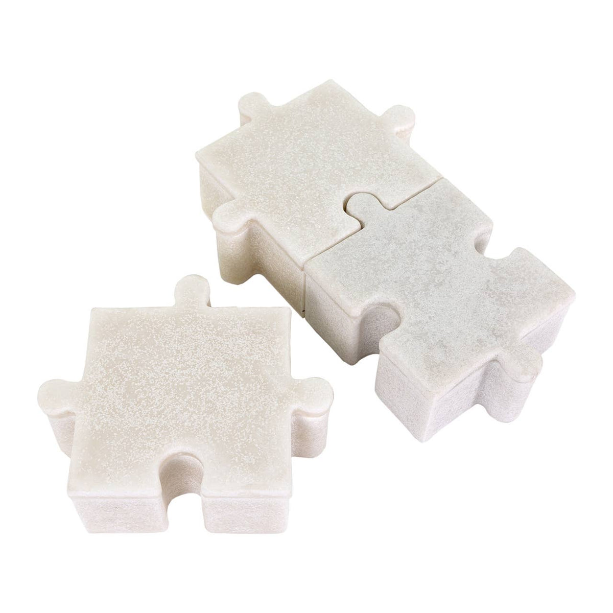 Bianco White Marble Puzzle Boxes, Set of 3