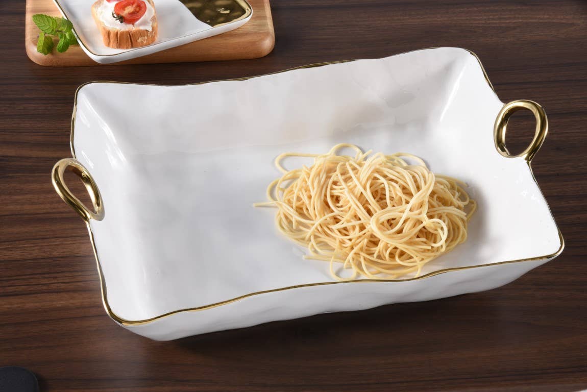 Golden Handles White Large Deep Server