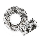 Grayscale Floral Garden Hostess Set, 20 piece melamine dinnerware place setting with plate, bowl and faux linen napkin