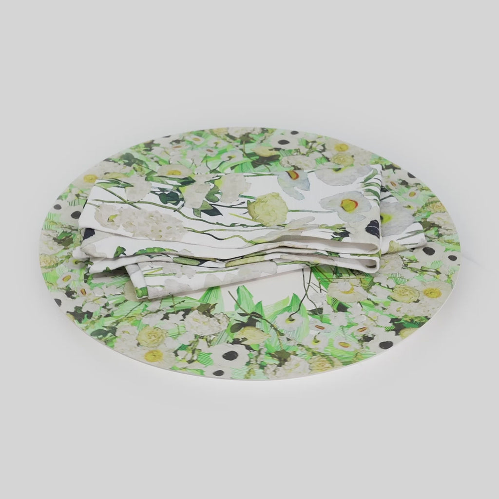 Pura Vida x Cream Floral Garden Melamine Hostess Set, 20-Piece (Service for 4)