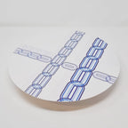 Blue Link Starburst Vinyl Placemats, Set of 4