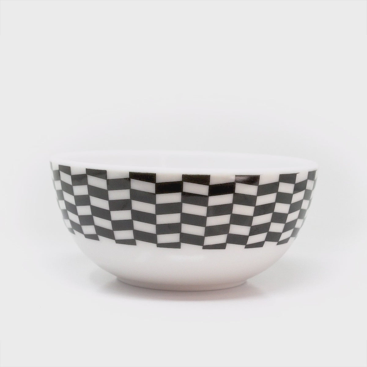 Black & White Chevron Melamine Bowls, Set of 4