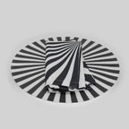 Black & White Starburst Vinyl Placemats, Set of 4