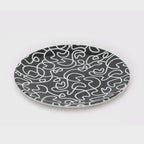 Black & White Squiggly Melamine Salad Plates, Set of 4