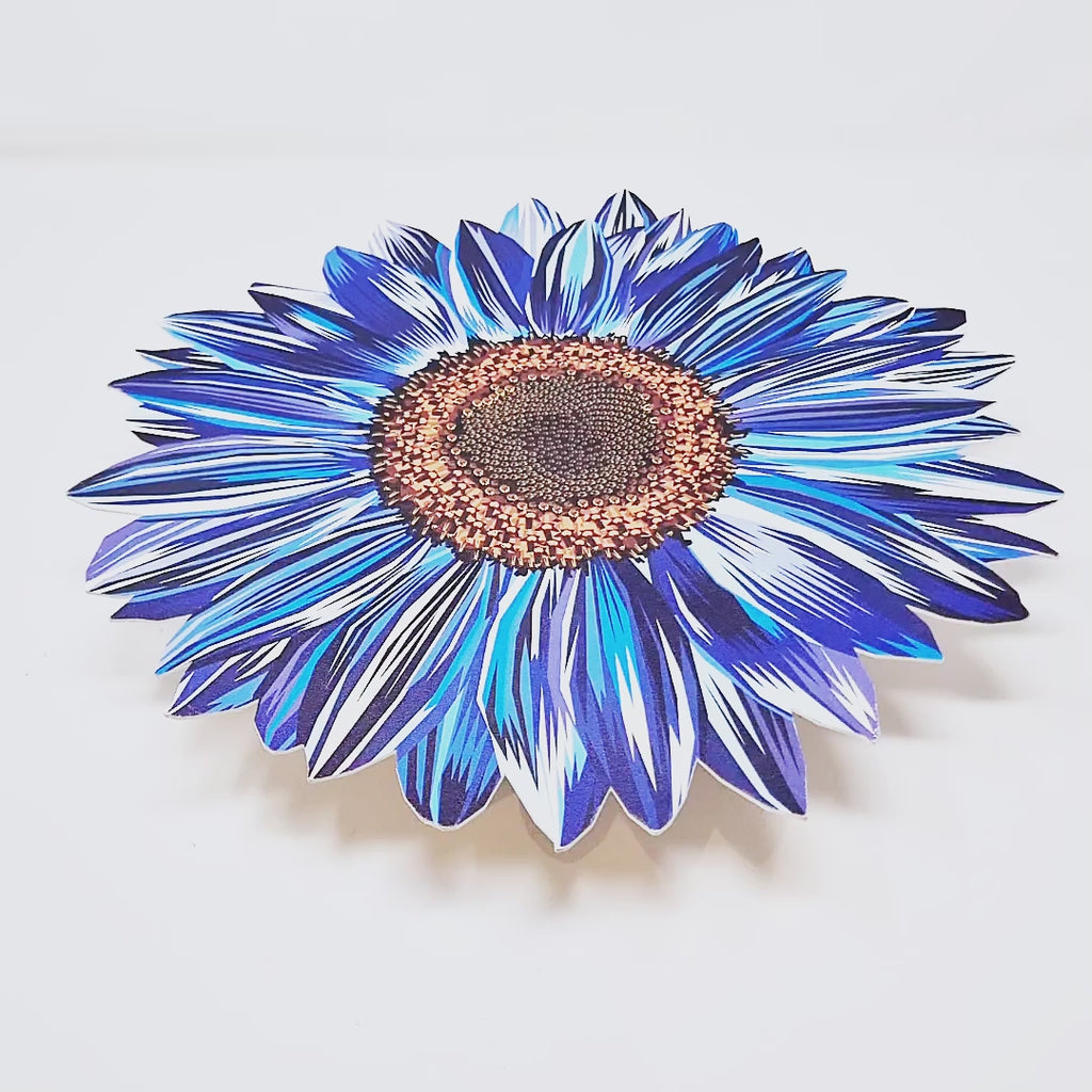Blue Sunflower Vinyl Placemats, Set of 4