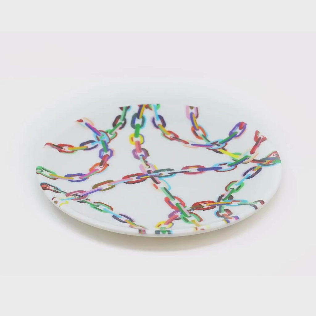 Chain Link Melamine Salad Plates, Set of 4