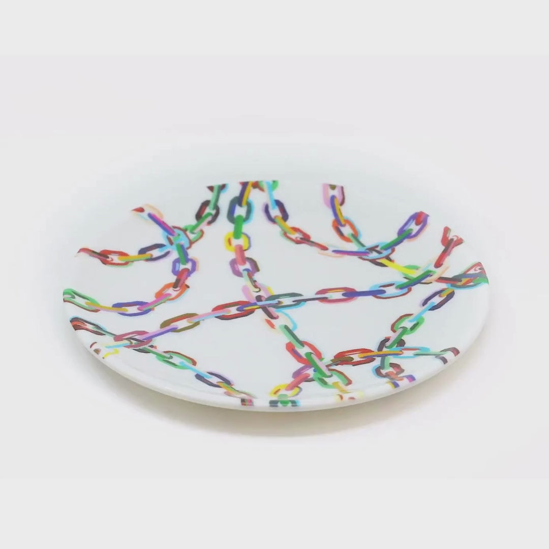 Chain Link Melamine Salad Plates, Set of 4