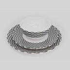 Black & White Chevron Melamine Hostess Set, 20-Piece (Service for 4)