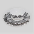 Black & White Chevron Melamine Starter Set, 12-Piece (Service for 4)