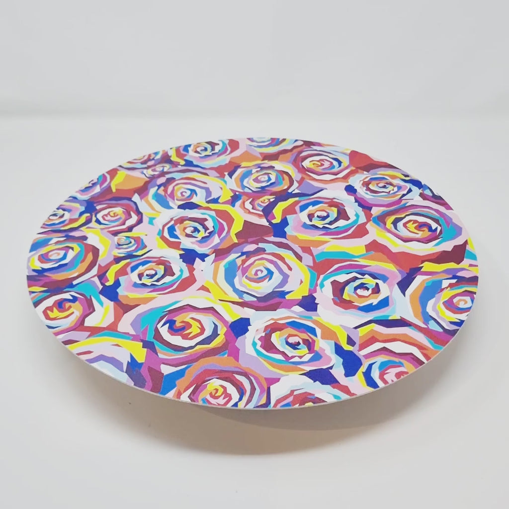 Multicolor Roses Vinyl Placemats, Set of 4