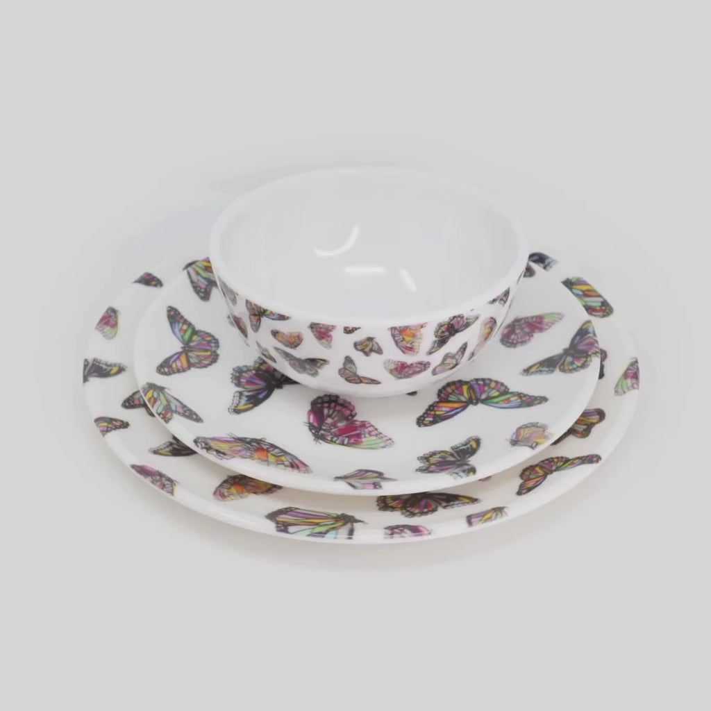 Butterflies Melamine Hostess Set, 20-Piece (Service for 4)