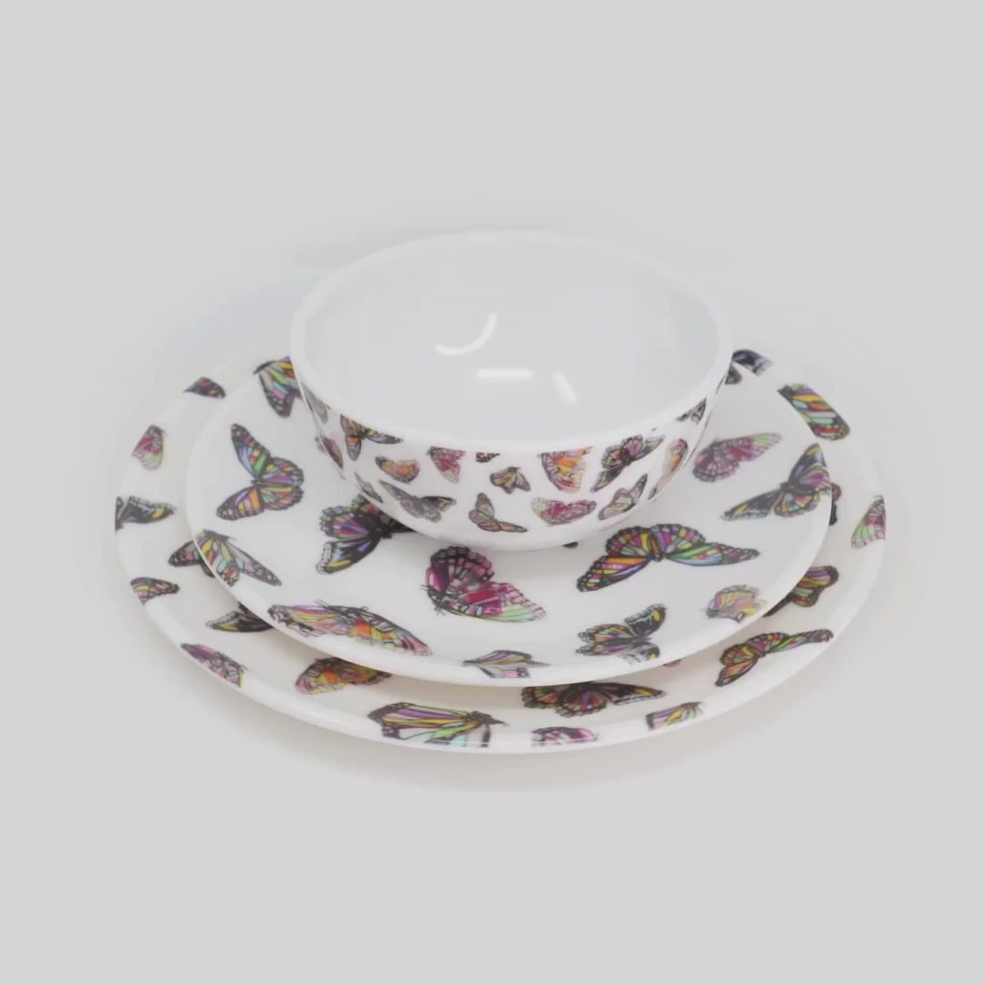 Butterflies Melamine Hostess Set, 20-Piece (Service for 4)
