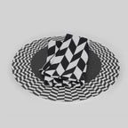 Black & White Chevron Vinyl Placemats, Set of 4