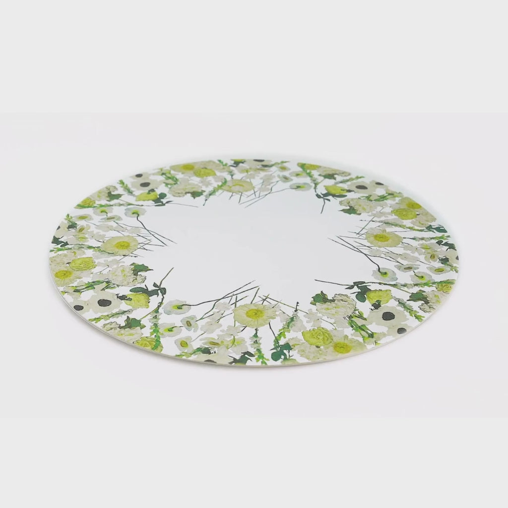 Cream Floral Garden Vinyl Placemats, Set of 4