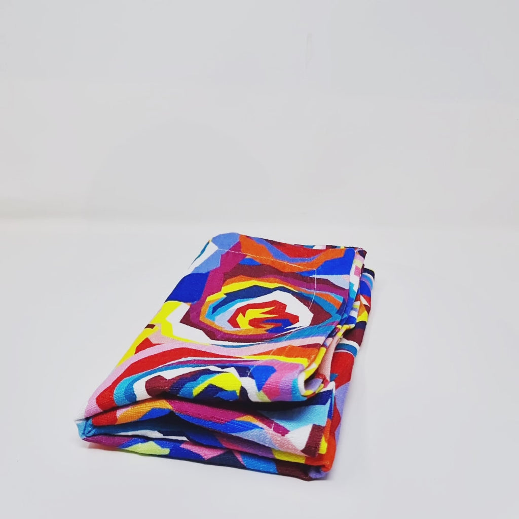 Multicolor Roses Faux Linen Napkins, Set of 4