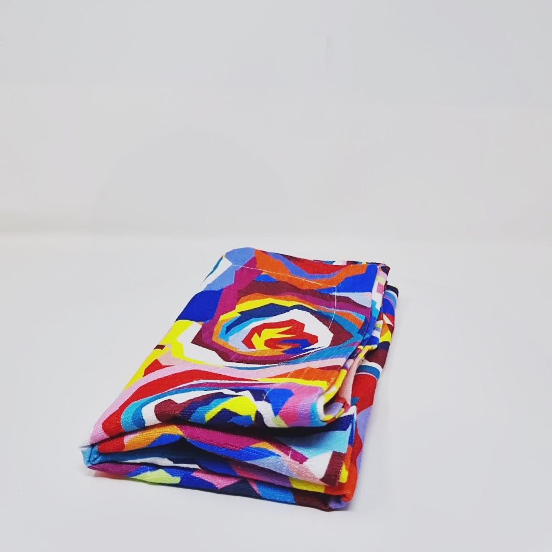 Multicolor Roses Faux Linen Napkins, Set of 4