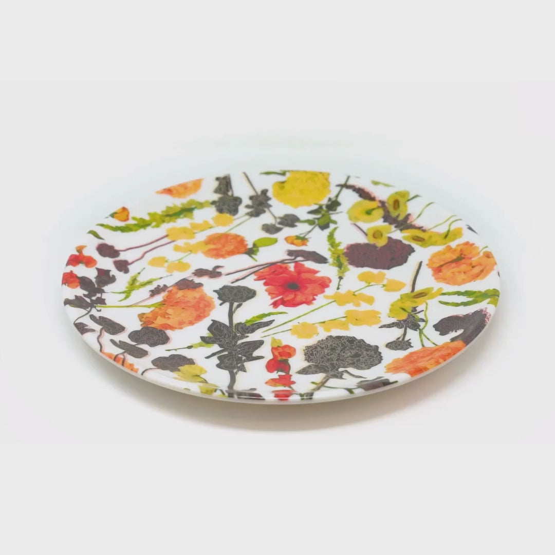 Auburn Bouquet Melamine Dinner Plates, Set of 4