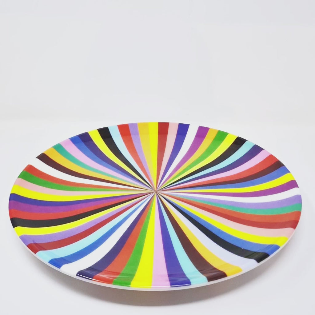 Multicolor Starburst Melamine Dinner Plates, Set of 4