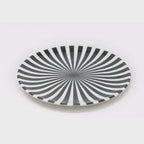 Black & White Starburst Melamine Dinner Plates, Set of 4