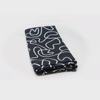 Black & White Squiggly Faux Linen Napkins, Set of 4