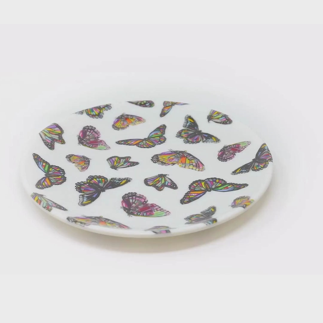 Butterflies Melamine Salad Plates, Set of 4