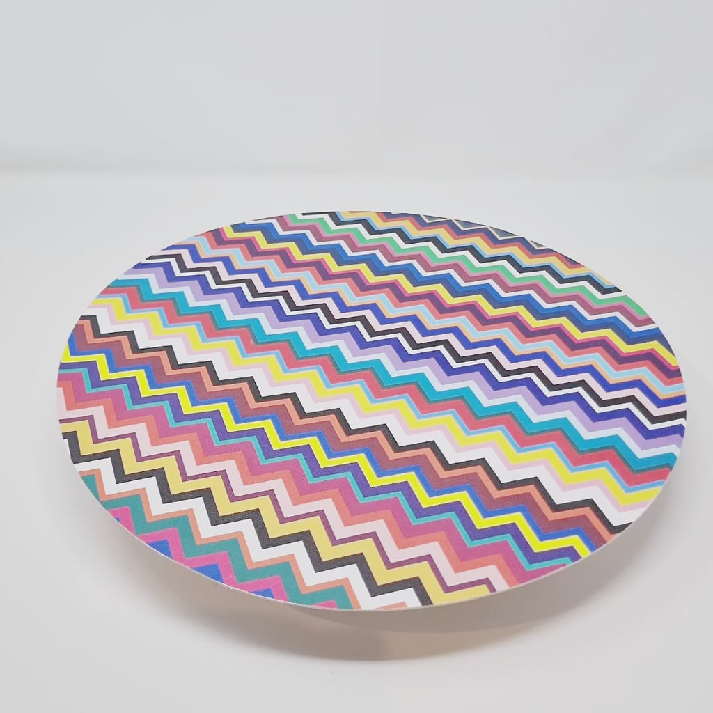 Multicolor Zigzag Vinyl Placemats, Set of 4