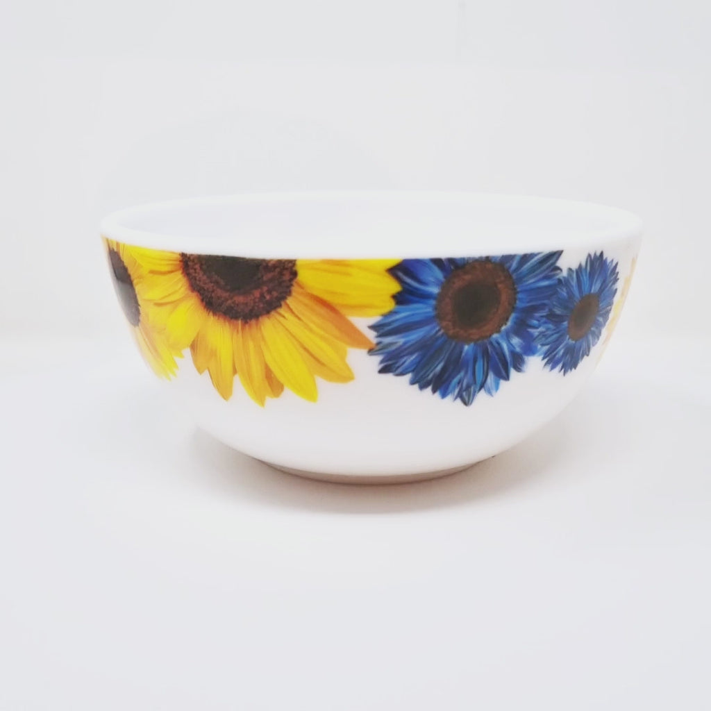 Blue Sunflower Melamine Bowls, Set of 4