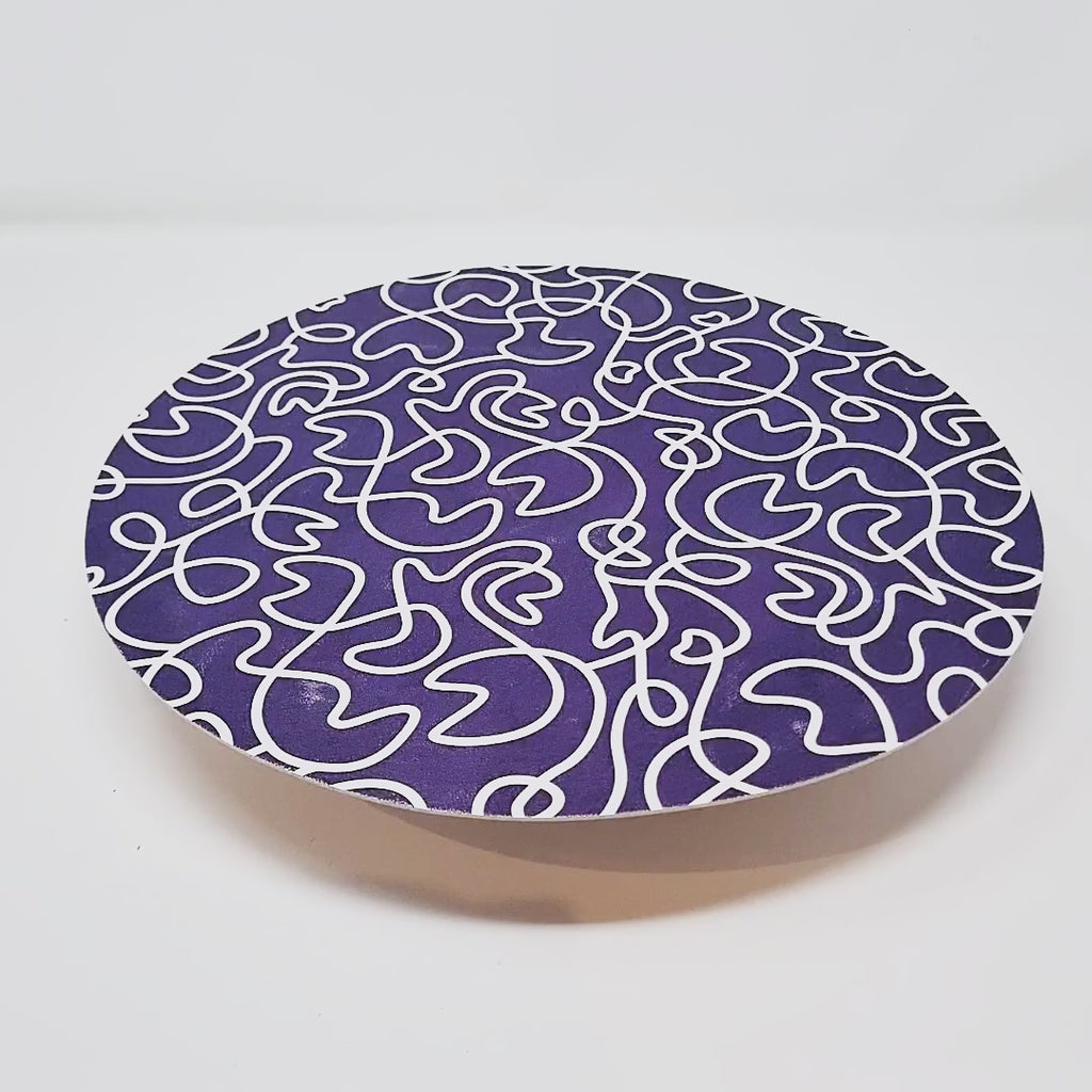 Navy Squiggly Vinyl Placemats, Set of 4