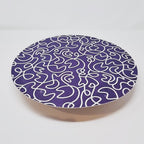 Navy Squiggly Vinyl Placemats, Set of 4