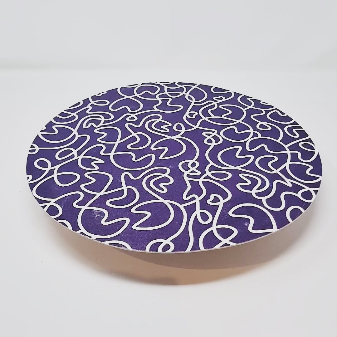 Navy Squiggly Vinyl Placemats, Set of 4