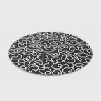 Black & White Squiggly Vinyl Placemats, Set of 4