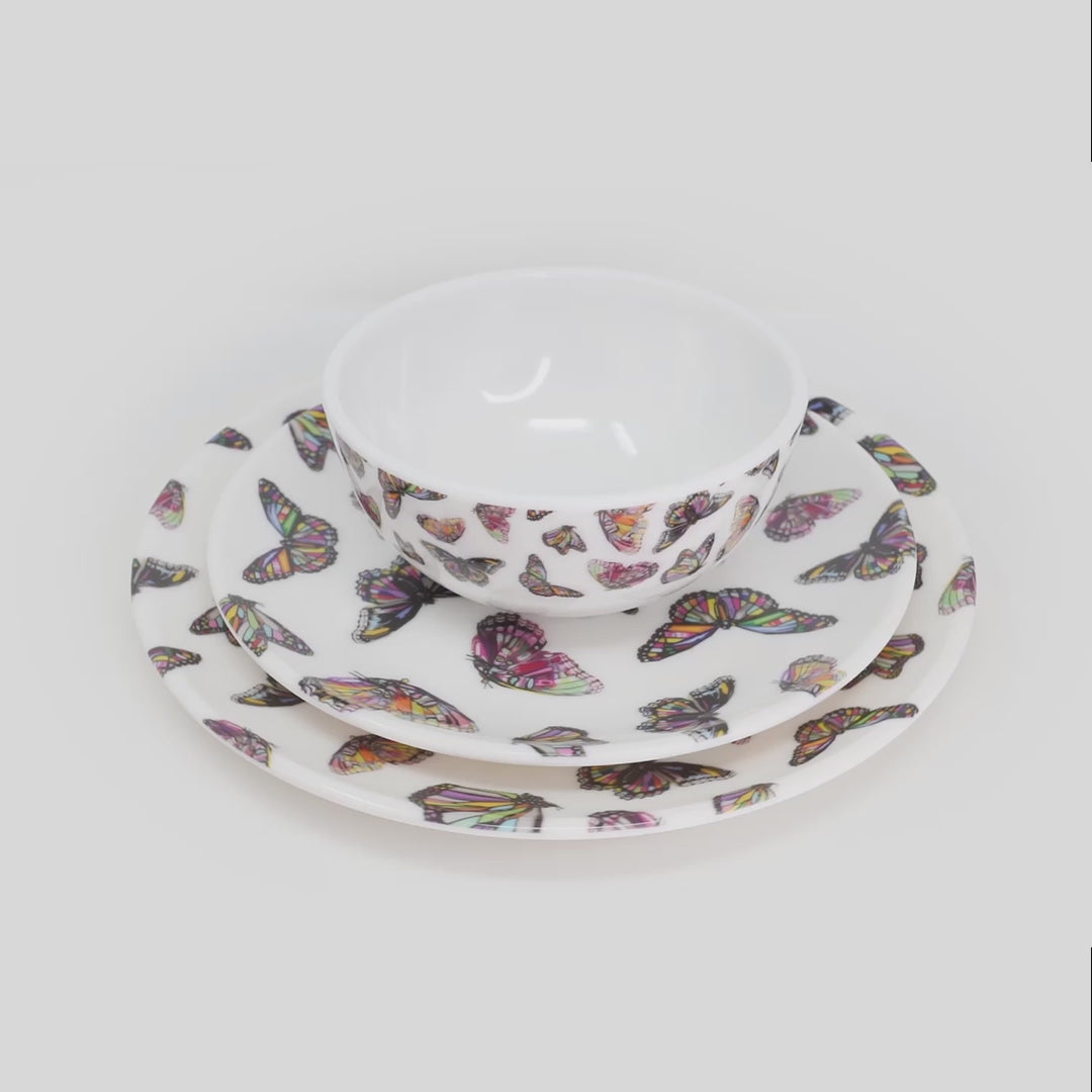 Butterflies Melamine Starter Set, 12-Piece (Service for 4)