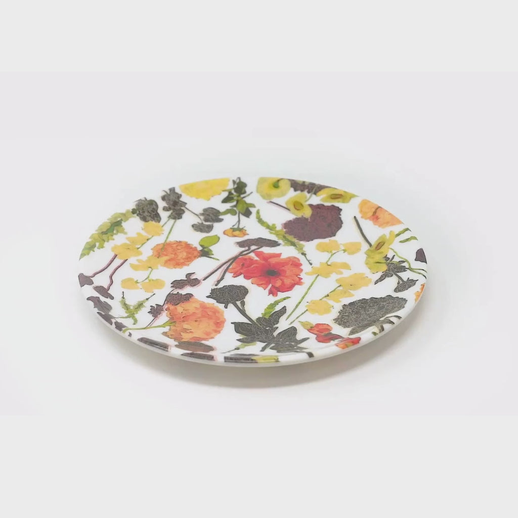 Auburn Bouquet Melamine Salad Plates, Set of 4