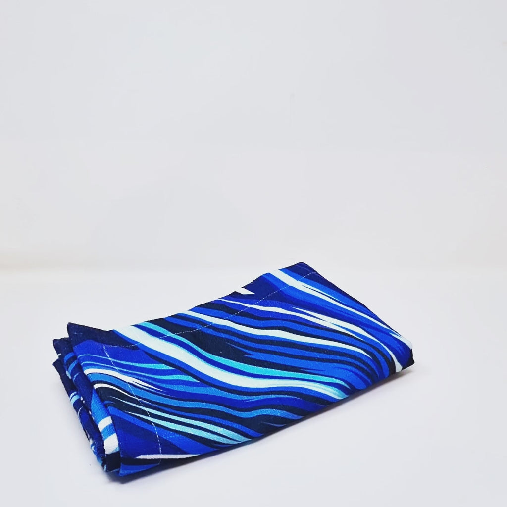 Blue Sunflower Faux Linen Napkins, Set of 4