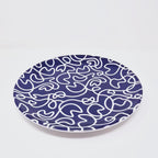Navy Squiggly Melamine Salad Plates, Set of 4