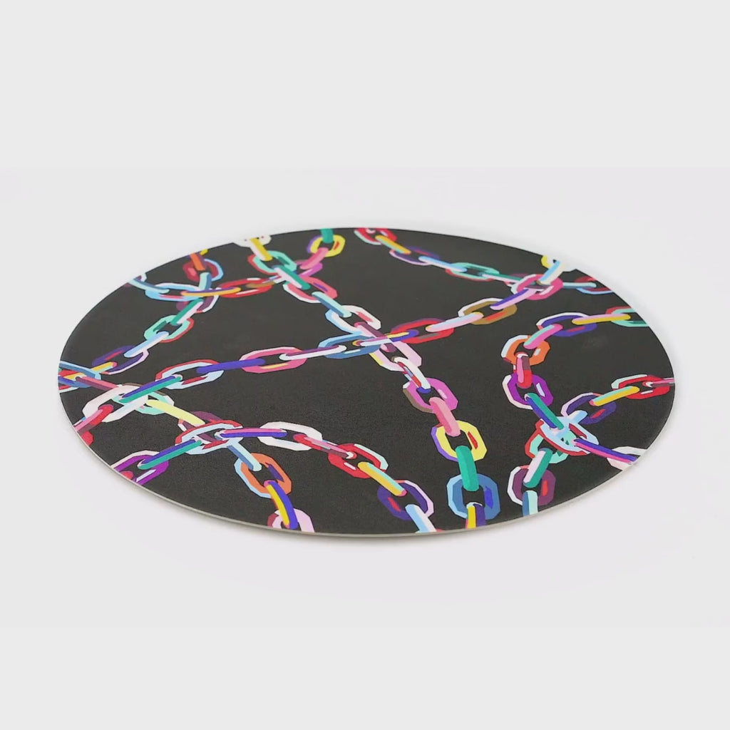 Chain Link Vinyl Placemats, Set of 4