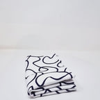 Navy Squiggly Faux Linen Napkins, Set of 4