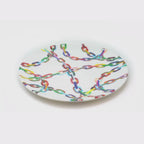 Chain Link Melamine Dinner Plates, Set of 4